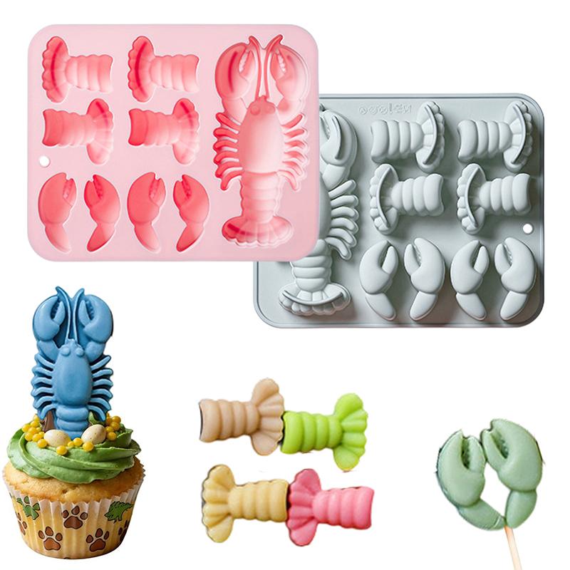Stampo per Cioccolato Aragosta Stampo in Silicone per Torta Gommose Gelatina Cubetti di Ghiaccio, Decorazione Torta Stampo per Sapone Stampo da Forno in Silicone