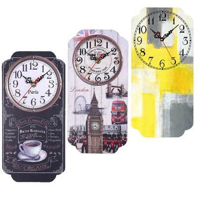 Retro Wooden Wall Clock Wall Mounted Wooden Carfts Art Decor For Home Bedroom Living Room Office