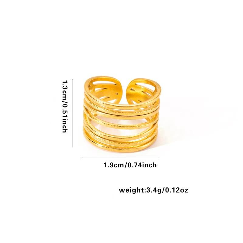 Wholesale High End Waterproof Three-dimensional M Letter Hollow Stainless Steel Finger Ring Trendy for Women Personalize Jewelry