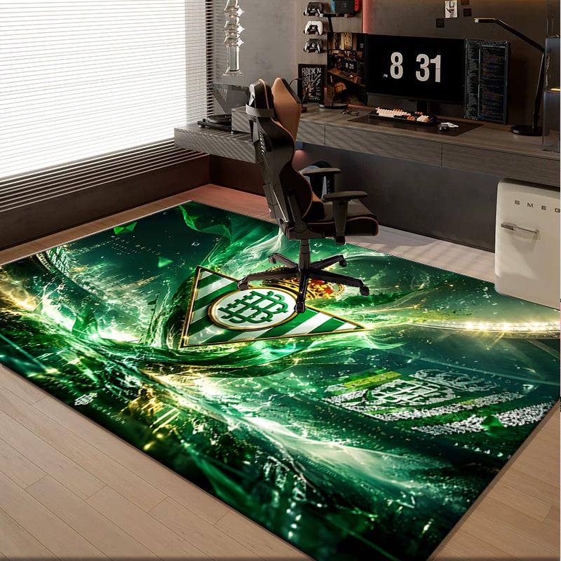 1PC rug Real Betis Crest Artwork Carpet, Chair Rug,Area Rug for Office Bedroom living rooms bedroom, Doormat decor Christmas fan gifts