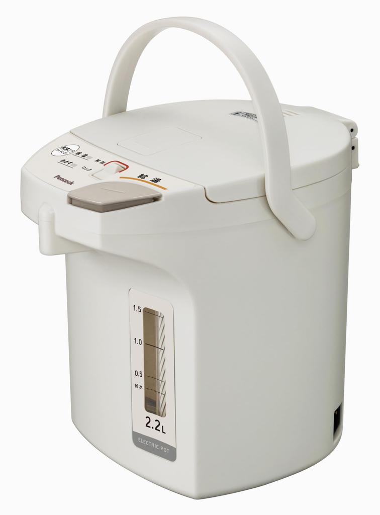 Peacock Thermos Electric Kettle, 2.2L, Energy-Saving, Insulated, with Reboil Function and Dechlorination, Light Gray, WMS-22 HL