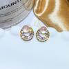 Silver Needle Korea Dongdaemun Temperament New Earrings Geometric Opal Earrings Fashion Versatile New Personalized Earrings