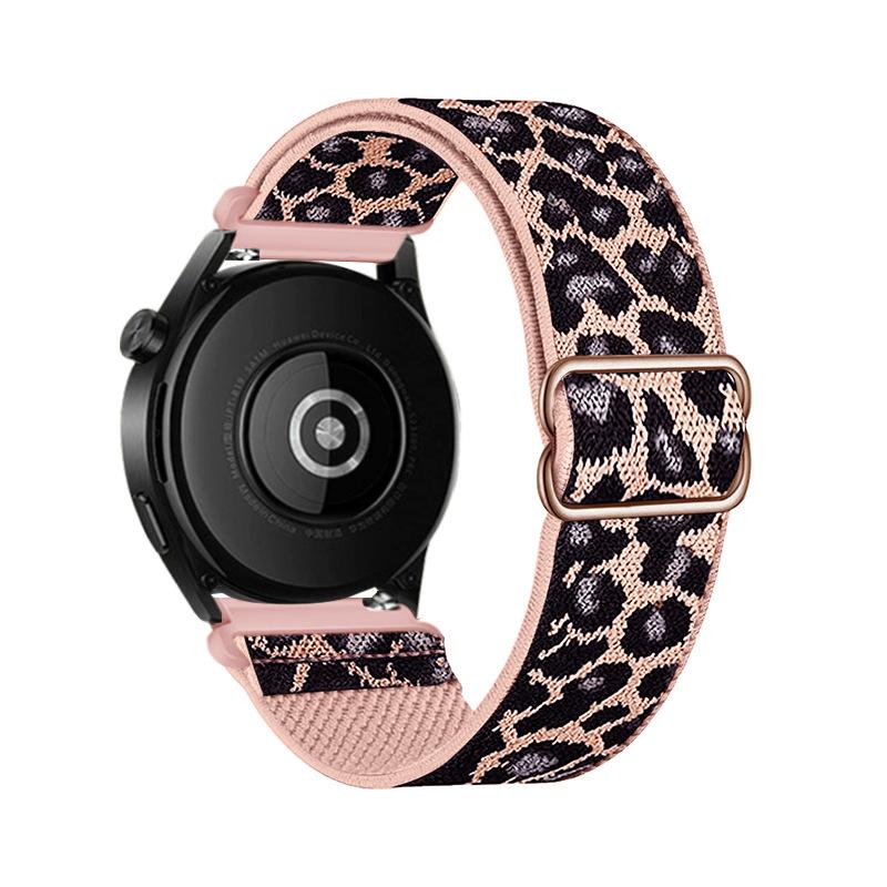For Strap GT5/ Snap Fastener Buckle Elastic Nylon Woven Strap with Mountain Twill Design 18/20/22mm Band Widths Bundle1&18MM ярко-розовый