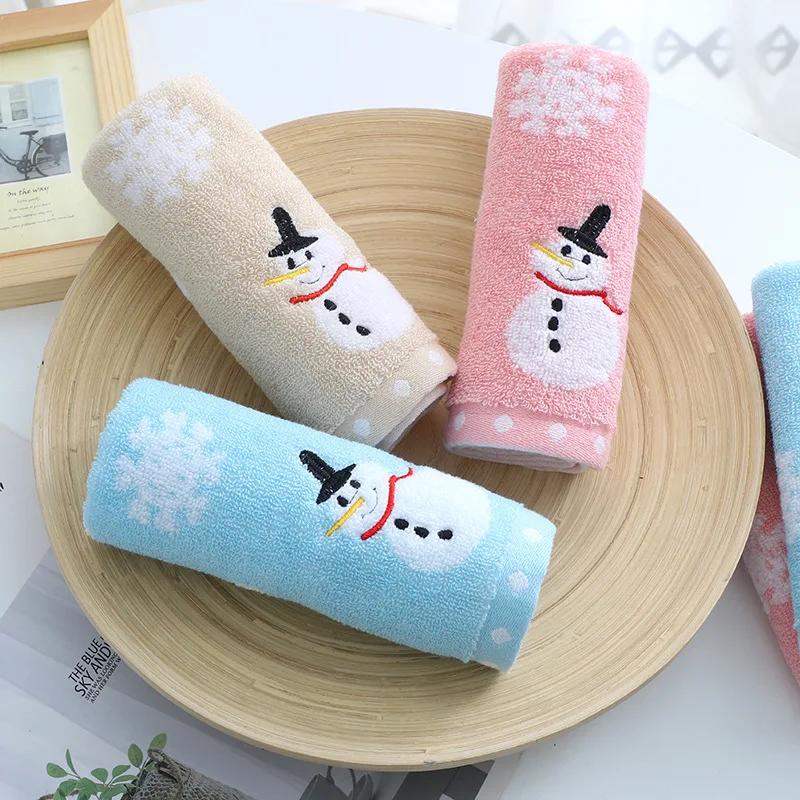 Soft Cotton Baby Bath Towel Cartoon Snowman Face Towel Newborn Infant Kids Absorbent Washcloth Children Shower Towels 33x33cm