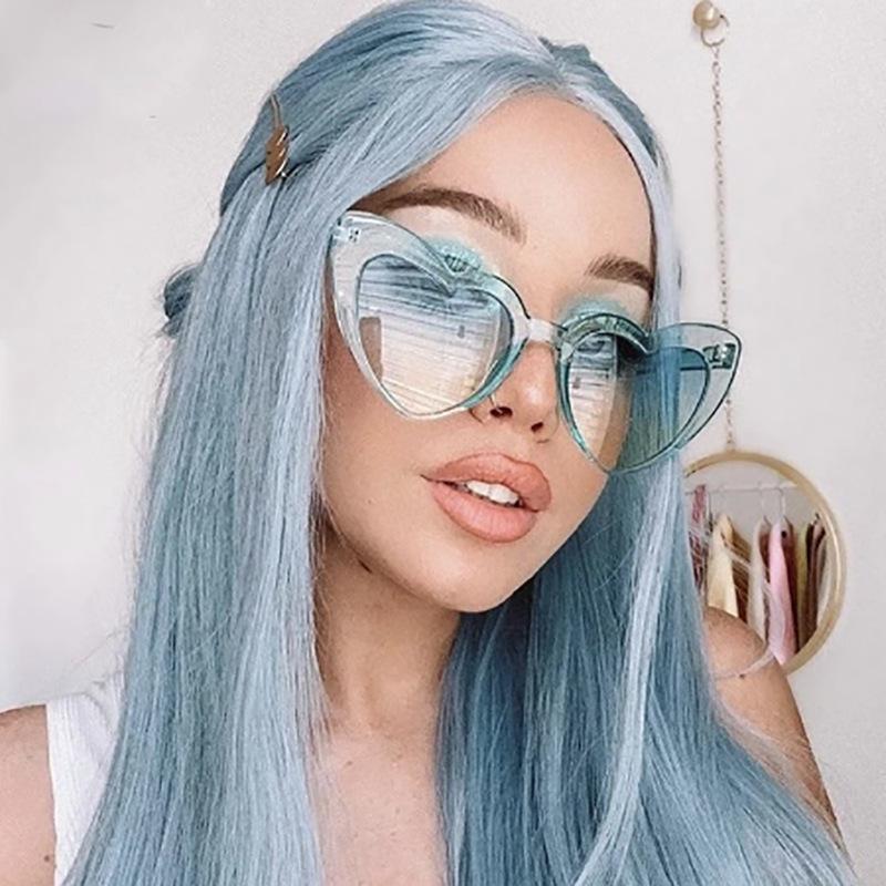 Hjertesolbriller Damemerke Designer Cat Eye Solbriller Kvinnelige Retro Love Hjerteformede briller Dame UV400 beskyttelse