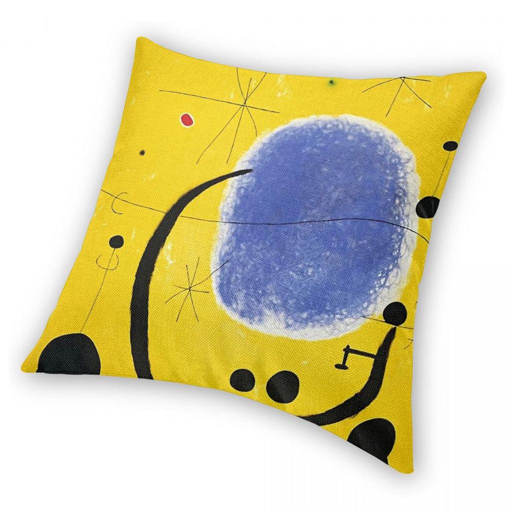 Federa Cuscino Quadrata Joan Miro 40 Poliestere Lino Velluto Fantasia Zip Decorazione Copricuscino Divano