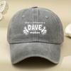 Fist DAVE Printed Washed Baseball Cap Pure Cotton Washed Distressed Peaked Cap Outdoor Sports and Leisure Sun Hat