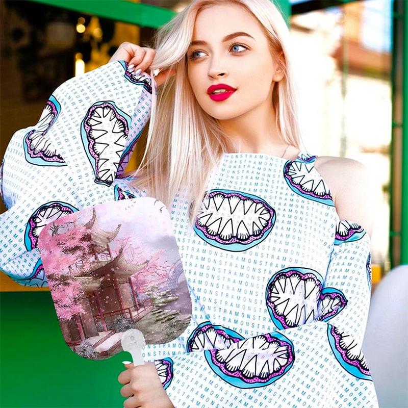 WTEMPO Heat Sublimation Handheld Blank Fans DIY Double-sided Painted Fans for Summer Outdoor Activity Party Decor Fans for Wedding Birthday Christmas