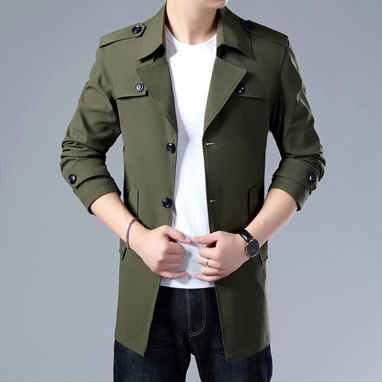 Spring Autumn Men Trench Coats Superior Quality Buttons Male Fashion Outerwear Jackets Windbreaker Plus Size 5XL