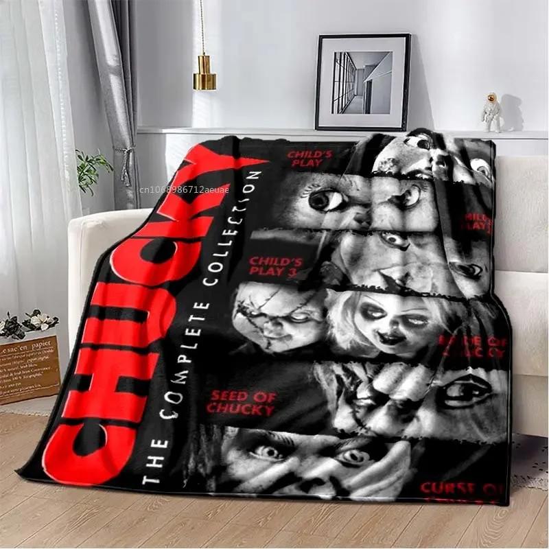 Child of Play Chucky Blanket Horror Movie Character Fleece Wearable Throw Blanket Bedding Home Decoration For Kids Adults