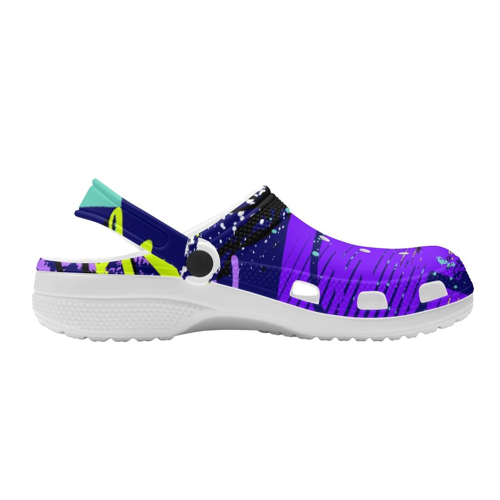 Women Men Printed EVA Clogs Lightweight Breathable Garden Shoes Slip On Beach Pool Bathroom Home Casual Sandals Indoor Wear