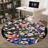 1pc Anime Characters Round Carpet - Office Chair Mat, Non-Slip Rug for Anime Lovers - Decorative Floor Covering for Home