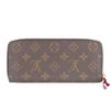 Used LOUIS VUITTON Purse Portefeuille Clemence M60742 Monogram Fuchsia Brown Zip Around