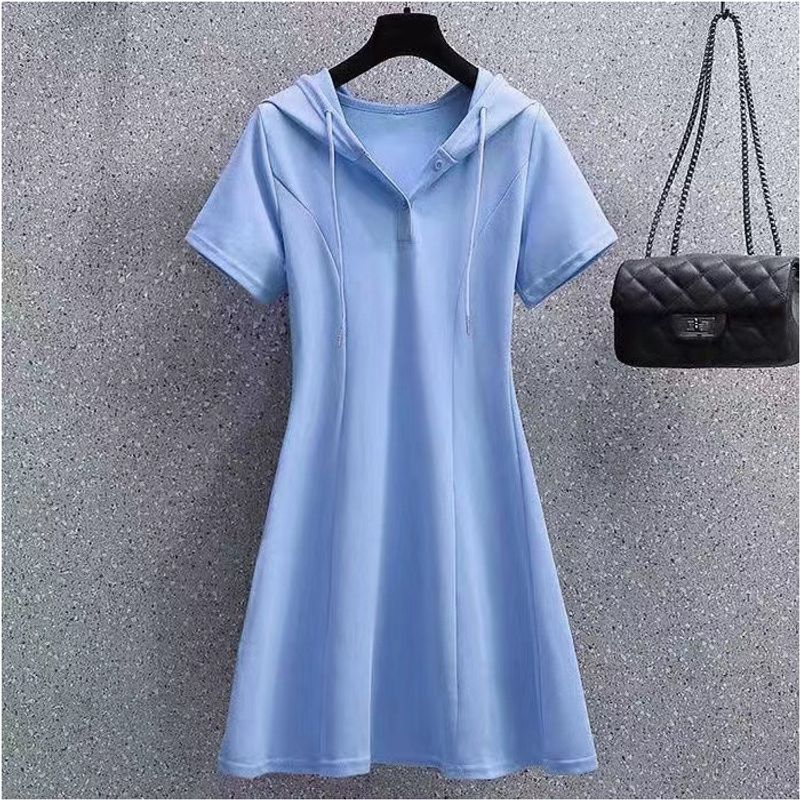 

Mid Length Dress with a Slim Waist Women s Waist Slim Looking Mid Length Long Length Dress Blue 2XL (60-65kg)