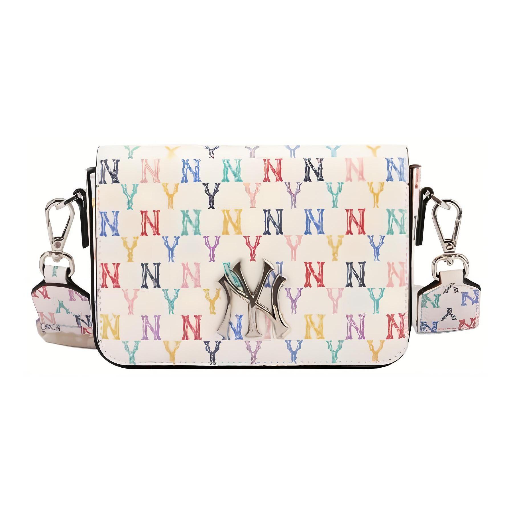 

New MLB Monogram Collection MONOGRAM Collection Cotton Pochette, Shoulder Bag, Crossbody Bag Unisex White 32BGPC111-50I 18.0*4.1*11.4CM