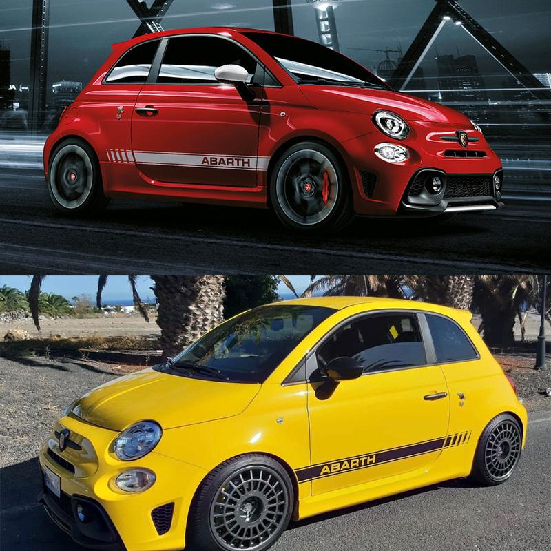 2 szt. Naklejki na linię drzwi bocznych samochodu Folia winylowa Naklejki stylizacyjne Akcesoria do tuningu samochodowego Dla Fiat Abarth 500 595 Chevaux Grande Punto