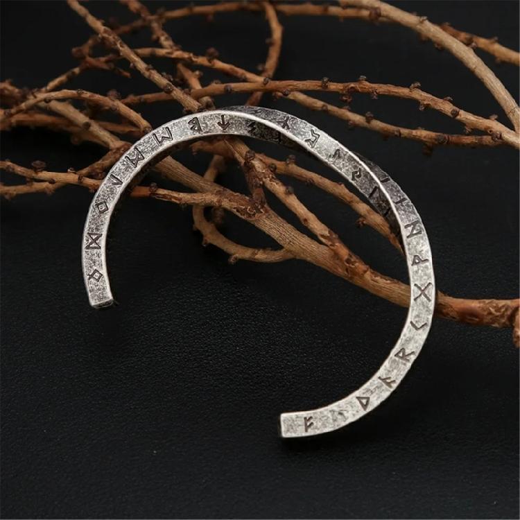 Simple Nordic Rune Bracelet Nordic Inspired Rune Open Cuff Bracelet for Men Stainless Steel Designs Bangle