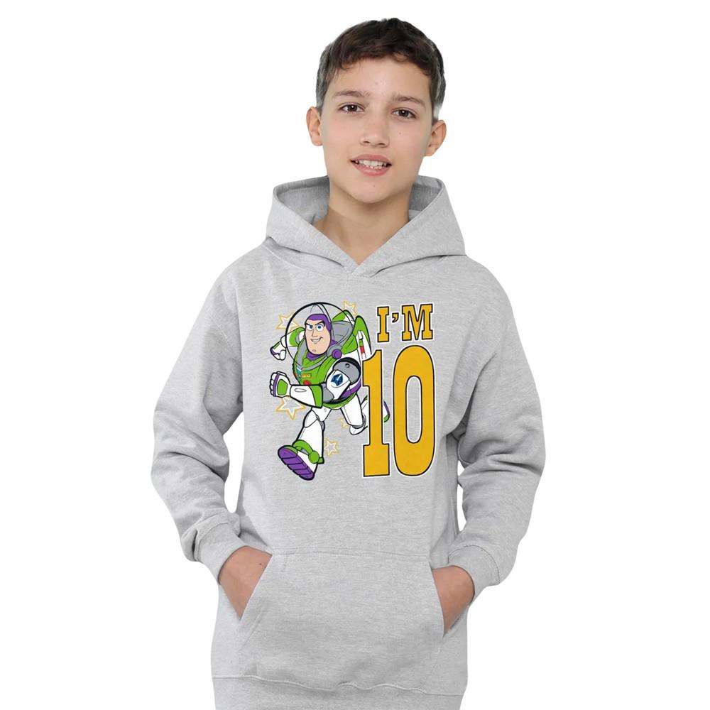 Toy Story Childrens/Kids I´m 10 Buzz Lightyear Heather Birthday Pullover Hoodie