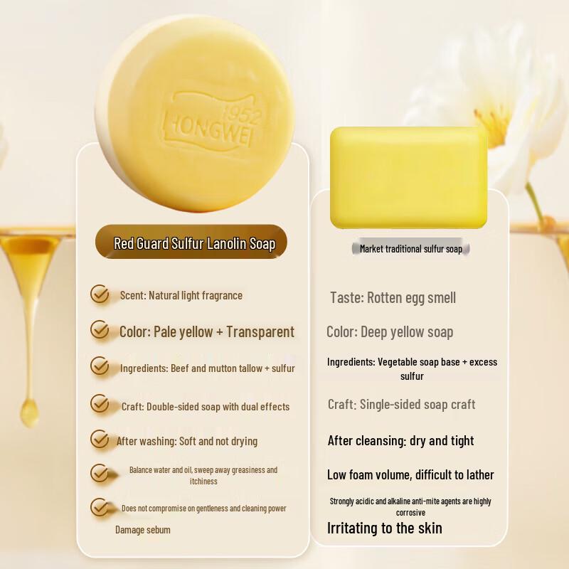 Hongwei Sulfur Lanolin Cleansing Soap (8 x 120g)