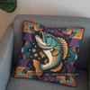 2D Colorful Fish Geometric Pattern Throw Pillow Pattern Cushion Cover Suitable For Sofa Bedroom Car Pillow Cover