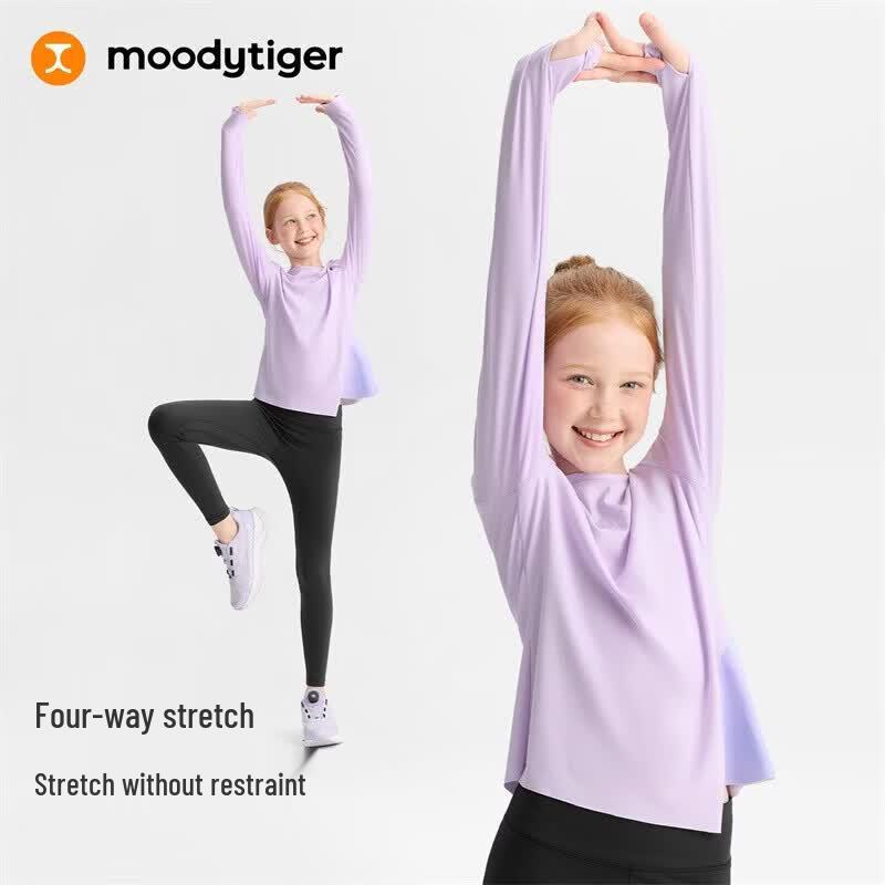 MoodyTiger Girls' Long Sleeve Athletic T-Shirt