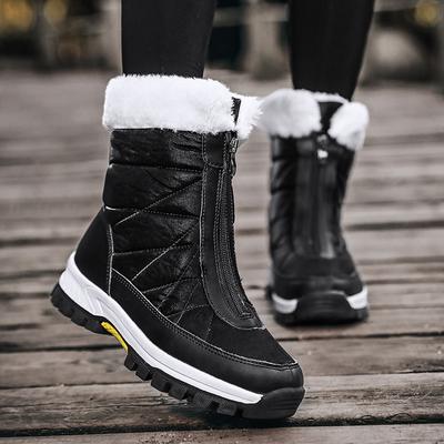 Chaussures en coton grande taille transfrontalières pour femmes, nouvelles bottes de neige chaudes épaissies en tissu parapluie décontractées et à la mode, grandes chaussures en coton