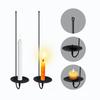 Black Wall Sconce Candle Holder for Romantic Dinner Sturdy , Black 43cm Long