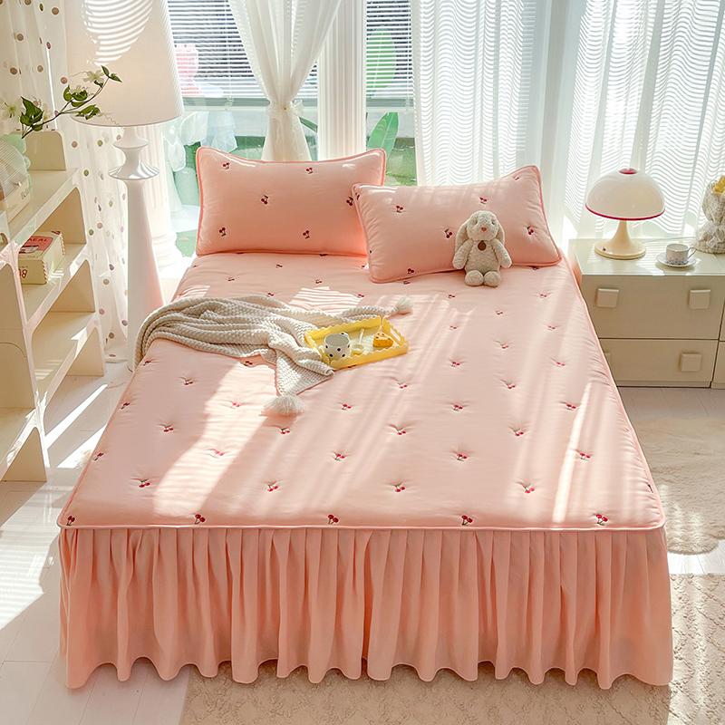 1pc Bett Rock Stepp Bett Abdeckung Bestickt Bettdecke für Home Rüschen Matratze Protector roupa de cama (Kein Kissenbezug)