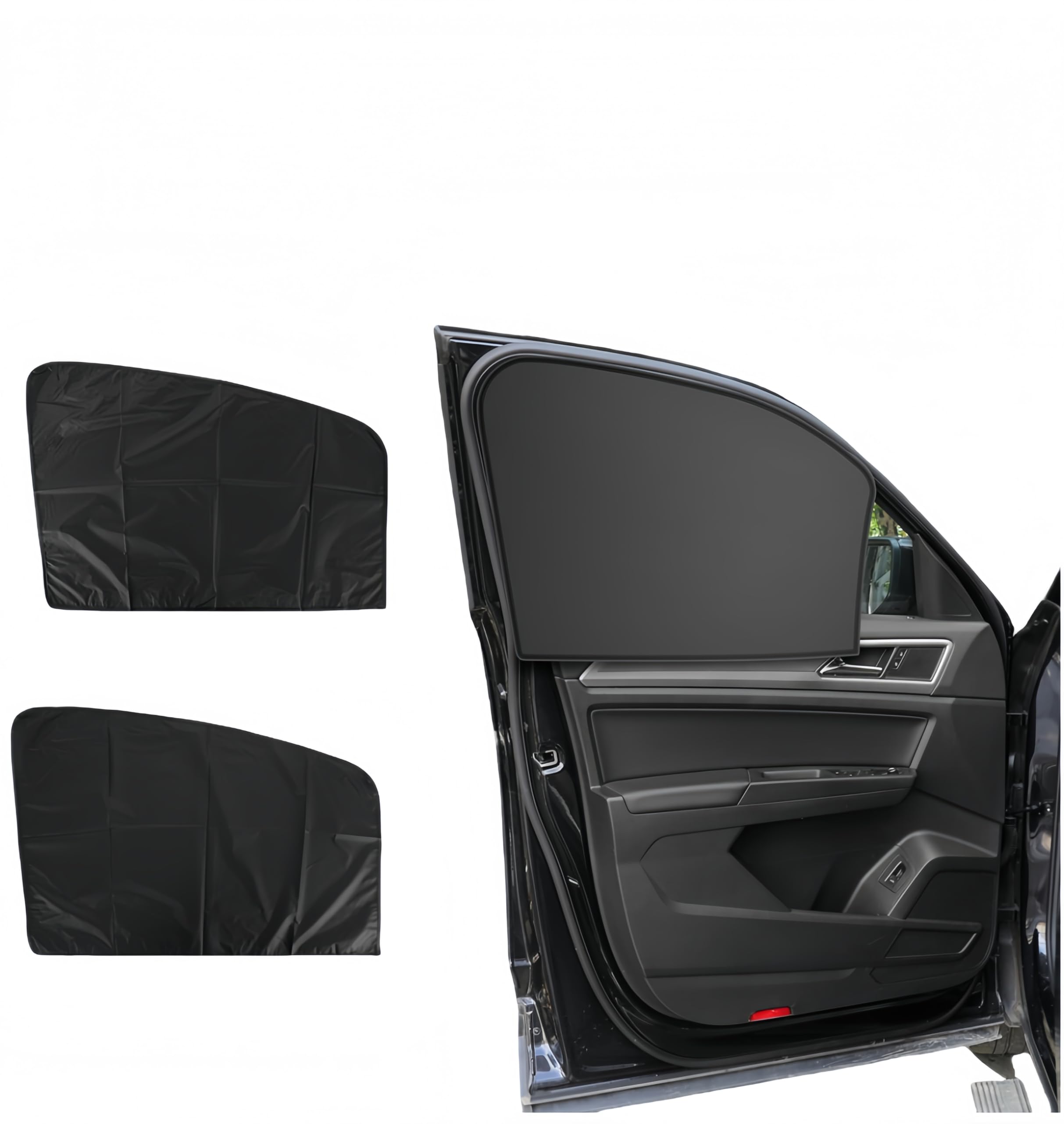 

EXCEREY Strong Magnet Sunshade for Cars, 10 Magnets, 100% Light Blocking, Black on Both