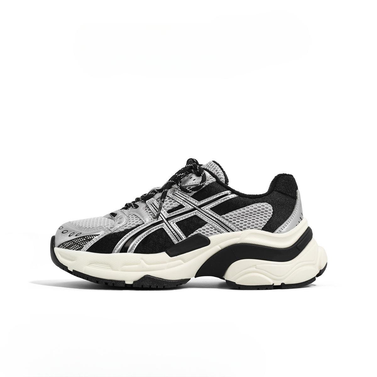 

Cowhide version~ suck know the real situation versatile color matching thick bottom breathable casual round head comfortable running sports sho 40 серебряный