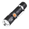Powerful LED Flashlight With Tail USB Charging Head Zoomable waterproof Torch Portable light 3 Lighting modes Built-in battery 1200mAH