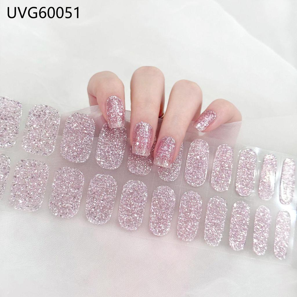 Transparent Nude UV Gel Nail Art Stickers: Semi-Cured, Semi-Baked Manicure Sheets