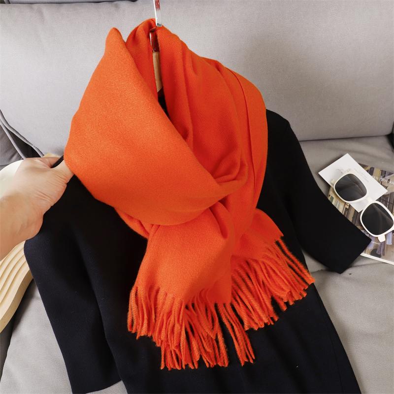 New 29 Color Winter Scarf For Women Long Warm Cashmere Scarves Solid Lady Shawl Wrap Hijab Female Pashmina Bandana Head Scarfs
