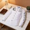 Mens Casual Long Sleeve Shirt With Print Collar And Button Closure