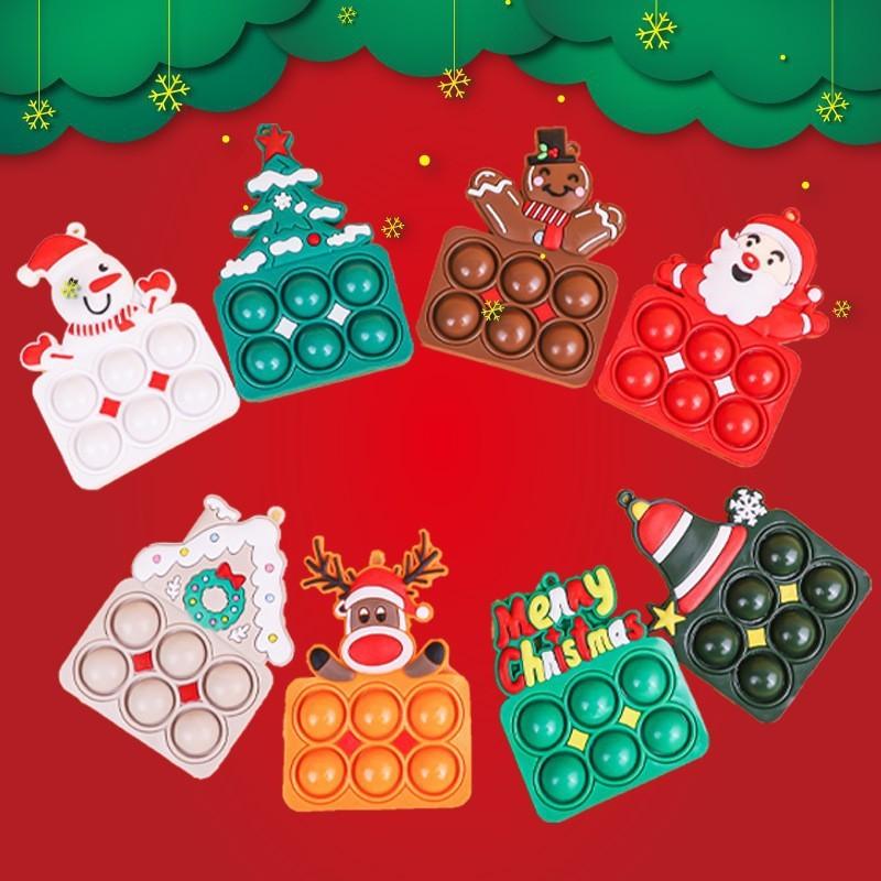 Decompression Christmas Toys Toy Keychain Santa Claus Pendant Xmas Gift Child