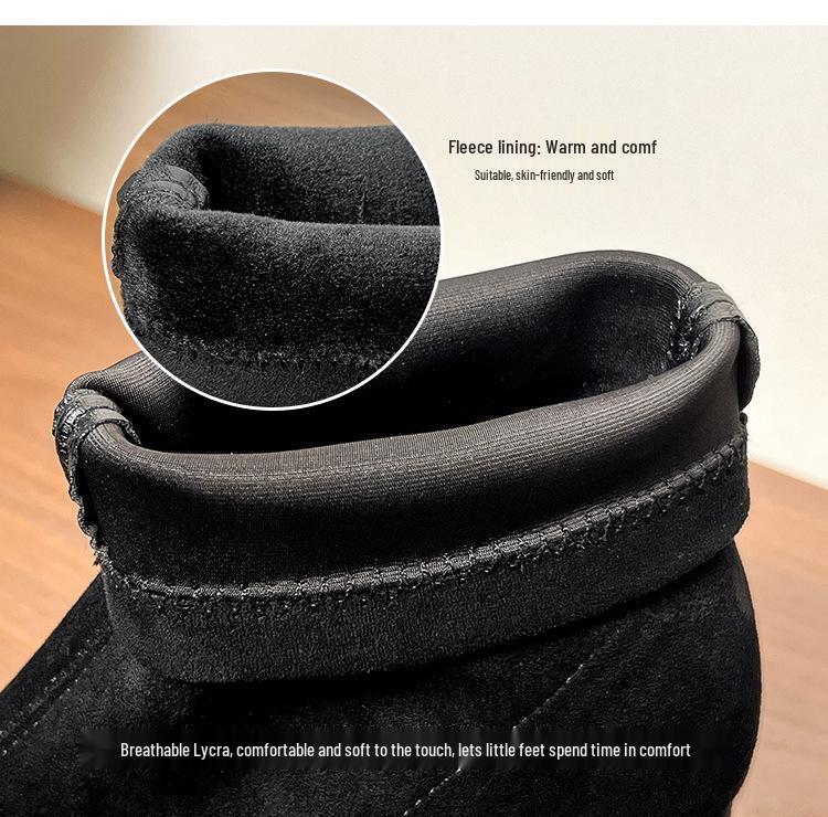 Autumn/Winter Rhinestone Buckle Chunky Heel Slimming Velvet Sock Boots for Women