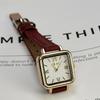 Dropshipping Women Quartz Watch Vintage Small Square Watch Famous Brand Luxury Gift Ladies Clock Red Leather Strap Wristwatches