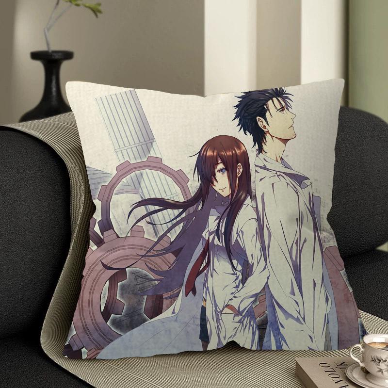 Steins Gate Kissenbezug toon Geschenk Kissenbezug Schlafzimmer Zuhause Sofa Stuhl Sitz Dekor Kissenbezug