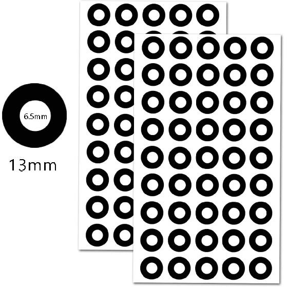 Black Hole Reinforcement Stickers Paper Hole Protectors Round Self-Adhesive 0.25" Diameter Hole Labels 1800 Pcs
