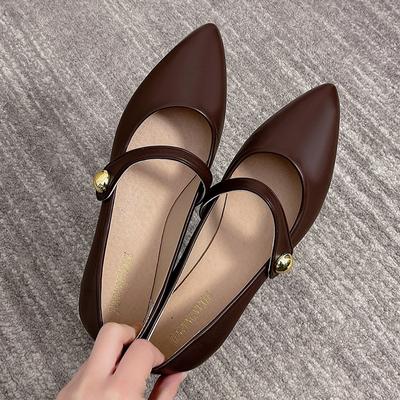 Fashion Women's Shoes Pumps Low Heel Mary Jane Elegant Casual Sandals Moccasin Korean Black Luxury Shallow New In On Offer