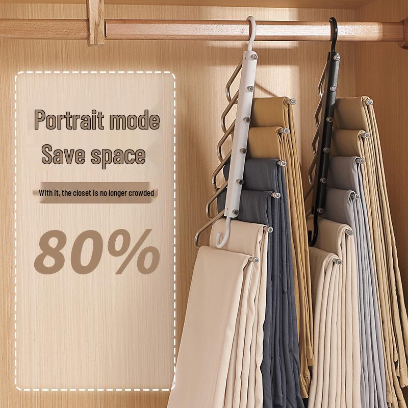 Stainless Steel Non-Slip Folding Pants Hanger & Drying Rack - Multifunctional, Non-Marking Storage Solution