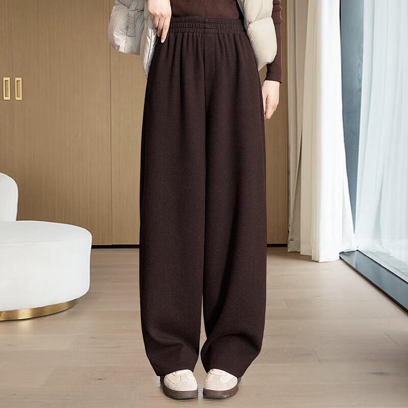

Sibaishi Women s Elastic Waist Draped Wide-Leg Pants XL