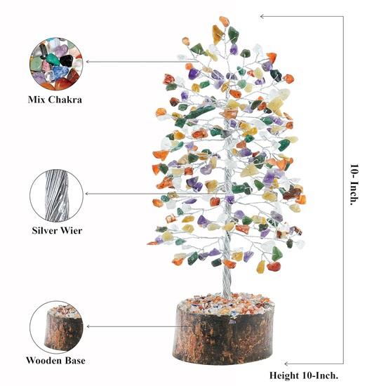 Copac de cristal pentru energie pozitivă, copac cu pietre prețioase decor Feng Shui, cristale vindecătoare, 7 chakre noroc bani bonsai, prosperitate bogăție, meditație