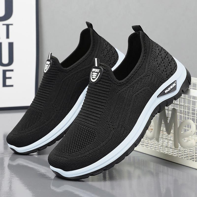 Men's Shoes Autumn Fly-woven Casual Shoes Mesh Breathable Dad Shoes Soft Sole Comfortable Sports Shoes Light Mouth Versatile Single Shoes