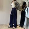 Women's White Casual Pants Trousers High Waist Cargo Sports Drawstring Baggy Wide Leg Pants For Women Streetwear Sweatpants