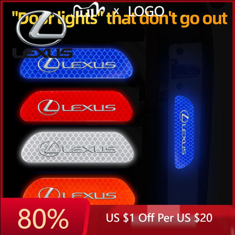 WDM2 2026 Hot Interior Stickers Lexus Car Door Reflective Sticker Night Light Warning Decal For Lexus F SPORT ES RX NX LS UX LM LX GX