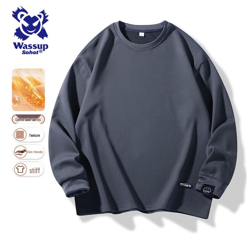Wassup Sohot Men's Casual Crew Neck Sweatshirt