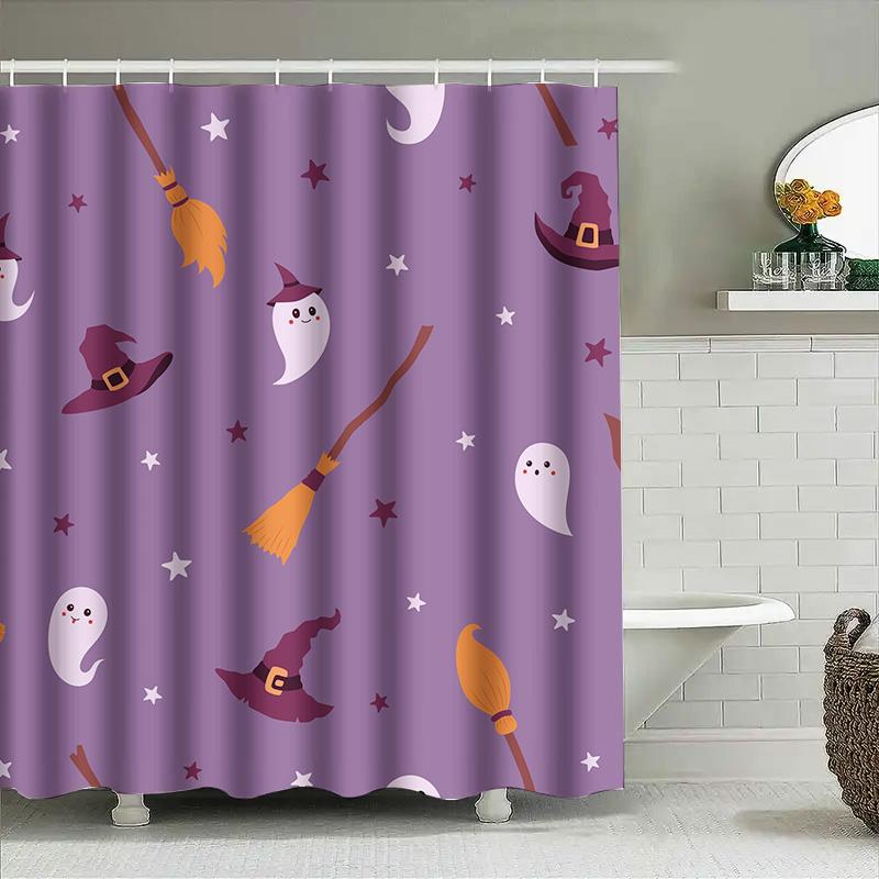 

Tuniu Cute Witch Halloween Baby Shower Curtain For Nursery Kids Room Decorative Bathroom Curtain W60H190(CM)-1 Pcs