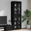 FLORIN Highboard with Doors Black 60 x 35 x 182 cm Particleboard