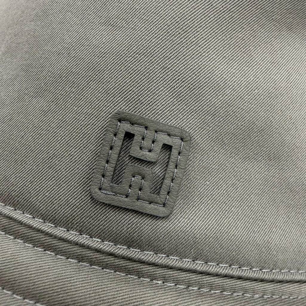 Excellent HERMES Hat Bucket with H Logo Patch Cotton Mens Used